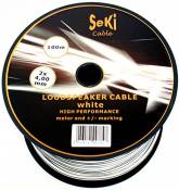 SeKi Lot de 2 câbles de haut-parleur Blanc 4,00 mm² 100 m