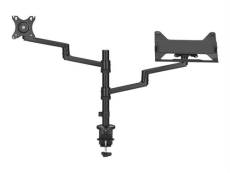 Neomounts DS20-425BL2 - Kit de montage (fixation par pince pour bureau, adaptateur VESA, plateau pour ordinateur portable, passe-fil de bureau, bras p