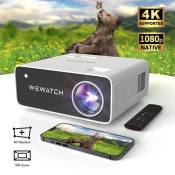 Vidéoprojecteur WEWATCH V51 Pro 4K - Bluetooth WiFi - 400 ANSI Lumens - Avec Fonction bruit blanc