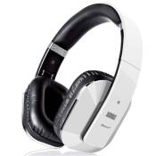 Casque Bluetooth Audio Sans Fil Blanc aptX LL – August EP650 – Micro, Bluetooth Low Latency, NFC, Pliable, Circum Aural