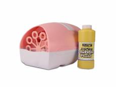 Machine à bulles rose-blanc pour enfant + liquide