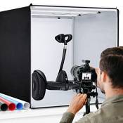 Boîte de Studio Photo, 80 x 80 x 80 cm, Portable, Pliable, pour Photographie, Tente de Prise de Vue avec variateur d'intensité élevé CRI95 + lumières
