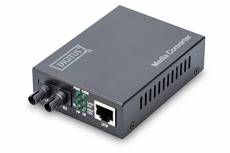 DIGITUS Convertisseur de média - Multimode - Fast Ethernet - RJ45 / St - Longueur d'onde 1310nm - Jusqu'à 2km - Noir