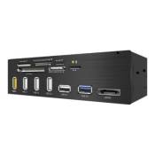 ICY BOX IB-867-B - Lecteur de carte - 5,25" (CF I, CF II, MS, MS PRO, Microdrive, MMC, SD, MS PRO Duo, RS-MMC, microSD, SDHC, MS Micro, SDXC) - USB 3.