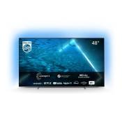 TV OLED Philips Ambilight 48OLED707/12 121 cm 4K UHD Android TV Chrome foncé