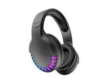 Casque audio Gamer Casques Sans Fil Bluetooth stéréo -RGB LED Anti Bruit Stéréo Basse écouteur Noir