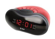 Radio réveil FM avec prise USB pour recharge téléphone - Tokai - Rouge