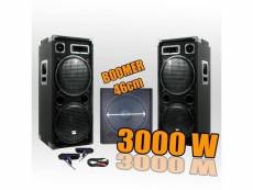 Pack 18215 sonorisation 3000w caisson bi-amplifié