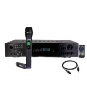 amplificateur hifi & karaoke ltc atm8000bt tuner fm bluetooth usb - câble optique - micro uhf sans fil