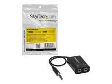 StarTech.com Black Slim Mini Jack Headphone Splitter Cable Adapter - 3.5mm Audio Mini Stereo Y Splitter - 3.5mm Male to 2x 3.5mm Female (MUY1MFFADP) -
