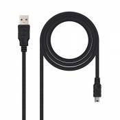 NanoCable 10.01.0402 - Câble USB 2.0 vers mini USB, mâle-mâle, Noir, 1.8mts