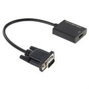 (#29) 20cm Full HD 1080P VGA Male to HDMI Female Converter Adapter Cable with Audio Cable & USB Cable