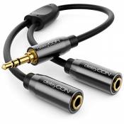 deleyCON 0,2m Audio Jack Y Séparateur Câble - AUX