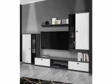 Furnix meuble multimédia Sarai meuble-paroi 4 éléments avec led 240 x 180 x 40,2 cm matera blanc