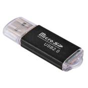 Mini carte de lecteur de carte USB 2.0 haute vitesse universelle Micro SD noir