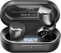 TOZO T12 Ecouteurs Bluetooth sans Fil, Casque Bluetooth sans Fil avec Contrôle Tactile, Digital Intelligence LED Display, IPX8 Etanches, Microphone In