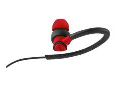 Enermax EAE01 - Écouteurs avec micro - intra-auriculaire - montage sur l'oreille - filaire - jack 3,5mm - isolation acoustique - rouge