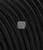 Merlotti Câble électrique rond recouvert de tissu coloré noir 3 x 0,75 pour lustres, lampes, abat-jours design. Fabriqué en Italie.