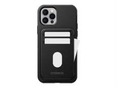 OtterBox - Portefeuille - compatibilité avec MagSafe - cuir synthétique, polycarbonate, aimant - noir ombré - pour Apple iPhone 12, 12 mini, 12 Pro, 1