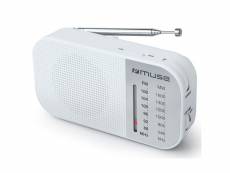 Muse m-025 rw blanc radio analógica am/fm portable