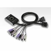 commutateur KVM avec câble DVI + USB + audio, 2 ports