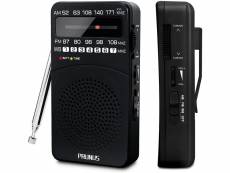 Radio portable de poche fm am(mw) à piles noir