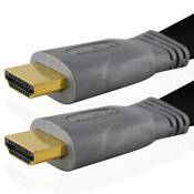 Câble HDMI Ivuna Premium Plat, en Or-plaqu, HDMI vers HDMI 5m avec Ethernet - Full HD, 1080p, 4k2k, 3D pour Xbox 360, Xbox One, Sony PS3 / PS4, Les bo