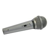 Microphone Dynamique Unidirectionnel silver + cordon