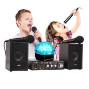 pack karaoké enfant ibiza sound 2x50w star2mkii, port usb/sd avec contrôles, jeu de lumière ball6 multi led rvb