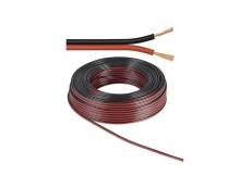 Câble haut-parleur rouge / noir cu 10 m rolll, diamètre 2x0,5 mm²