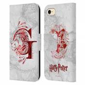Head Case Designs sous Licence Officielle Harry Potter Gryffindor Aguamenti Deathly Hallows IX Coque en Cuir à Portefeuille Compatible avec Apple iPho