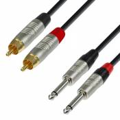 Adam Hall Cables 4 STAR TPC 0600 - Câble Audio REAN 2 x RCA mâle vers 2 x Jack 6,35 mm mono 6 m