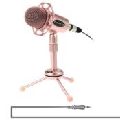 Microphone Yanmai Y20 condensateur support de trépied 2m Doré Rose