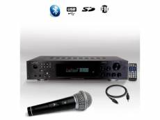 Amplificateur hifi & karaoke ltc atm8000bt 5.2 - 4 x75w + 3 x20w tuner fm bluetooth usb + câble optique + micro