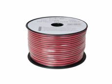 Bobine de 100m - câble haut-parleur 2 x 1,5 mm² - rouge-noir - ibiza sound chp1.5rn