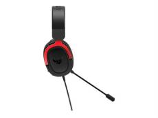 ASUS TUF Gaming H3 - Micro-casque - circum-aural - filaire - jack 3,5mm - noir, rouge