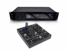 Skytec stm-2250 mini table de mixage 4 canaux usb mp3 effets sound + ampli ax 1000w