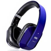 Casque Bluetooth Audio Sans Fil Bleu aptX LL – August EP650 – Low Latency, Micro, Batterie Rechargeable, NFC, Multipoint, Circum Aural Homme Femme