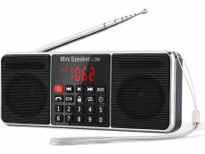 Radio portable bluetooth fm am(mw) mp3 tf usb aux avec haut-parleur noir