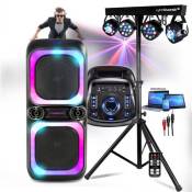 Enceinte Sono DJ autonome 600W Madison NASH60 - Eclairage LED, Bluetooth, USB, micro, Lumière, soirées Anniversaires Fêtes