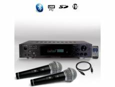Amplificateur hifi & karaoke ltc atm8000bt 5.2 - 4 x75w + 3 x20w tuner fm bluetooth usb + câble optique + micros