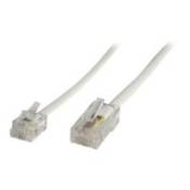 MicroConnect - Câble de ligne téléphonique - RJ-11 mâle pour RJ-45 mâle - 2 m - blanc