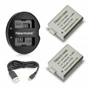 Newmowa Double USB Chargeur + 2 Remplacement Batteries