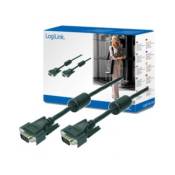 VGA - Logilink - Cable 2xST black 2x Ferrit Core 15M