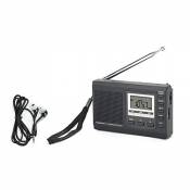 Diyeeni Mini Radio avec réveil numérique, récepteur Portable FM/MW/SW Récepteur Radio FM avec Recherche Automatique de la Fonction de Stations Radio(N