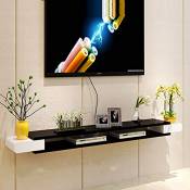 Étagère flottante Meuble TV mural Lecteur DVD/Blu-ray mural Support de fond Boîte de télévision par satellite Boîte de câble/A / 90cm