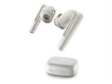 Poly Voyager Free 60+ - Écouteurs sans fil avec micro - intra-auriculaire - Bluetooth - Suppresseur de bruit actif - sables blancs - Certifié pour Mic