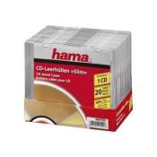 Hama CD-ROM Slim Box - Boîtier plastique mince pour stockage CD - capacité : 1 CD - transparent (pack de 20)