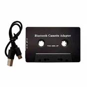 POHOVE Adaptateur audio de voiture cassette vers AUX, adaptateur audio cassette audio auxiliaire Bluetooth, récepteur de chargement USB