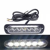 Viktion 8W 6 LEDs Feux de Pénétration Lumière Stroboscopique Eclairage clignotant à 18 modes IPX4 pour Voiture camion véhicule SUV DC 12-24V (Blanc)
